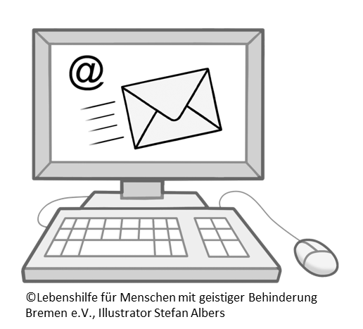 Computer mit E-Mail Symbol